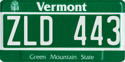 VT license plate ZLD443