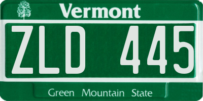 VT license plate ZLD445