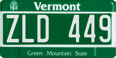 VT license plate ZLD449