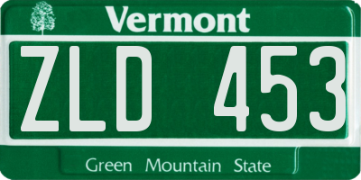 VT license plate ZLD453