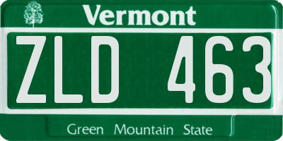 VT license plate ZLD463