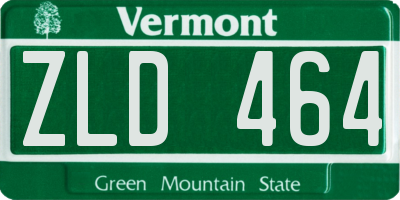 VT license plate ZLD464