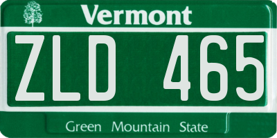 VT license plate ZLD465