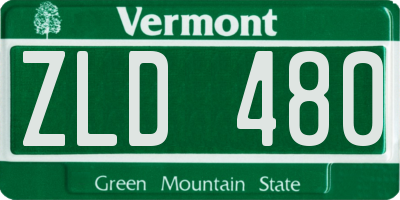 VT license plate ZLD480