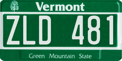 VT license plate ZLD481