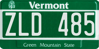 VT license plate ZLD485