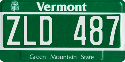 VT license plate ZLD487