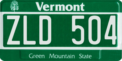 VT license plate ZLD504