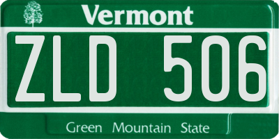VT license plate ZLD506
