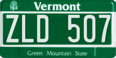 VT license plate ZLD507