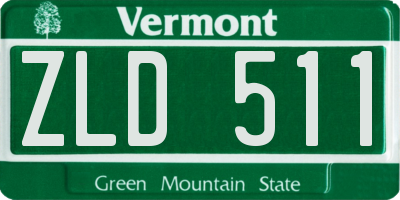 VT license plate ZLD511