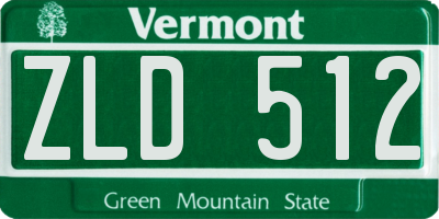 VT license plate ZLD512
