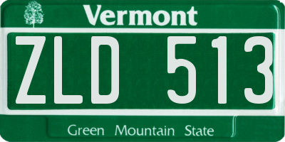 VT license plate ZLD513