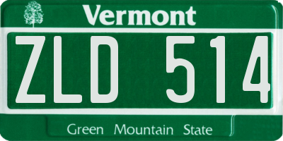 VT license plate ZLD514