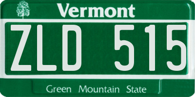 VT license plate ZLD515