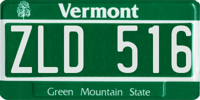 VT license plate ZLD516