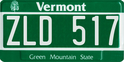 VT license plate ZLD517