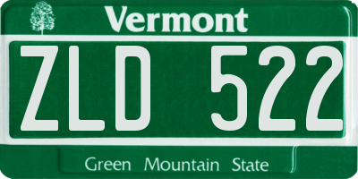 VT license plate ZLD522