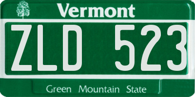 VT license plate ZLD523
