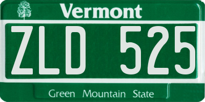 VT license plate ZLD525