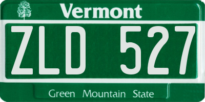 VT license plate ZLD527
