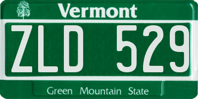 VT license plate ZLD529