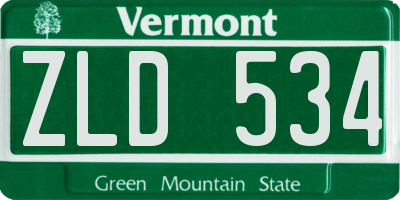 VT license plate ZLD534