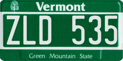 VT license plate ZLD535
