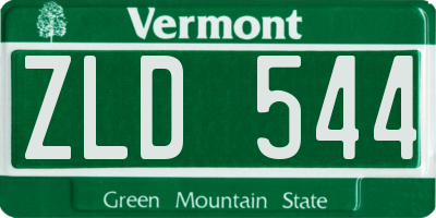 VT license plate ZLD544