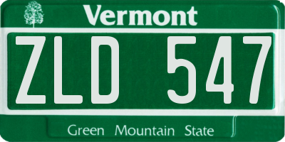VT license plate ZLD547