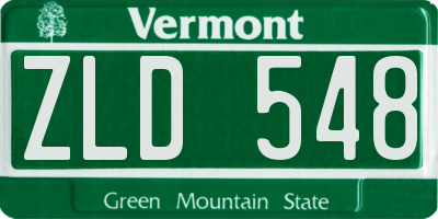 VT license plate ZLD548