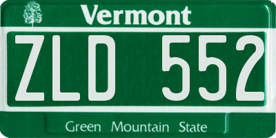 VT license plate ZLD552