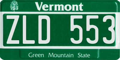 VT license plate ZLD553