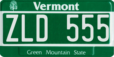 VT license plate ZLD555