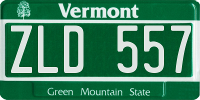 VT license plate ZLD557