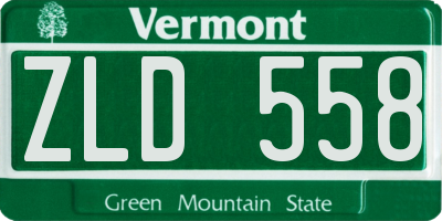 VT license plate ZLD558
