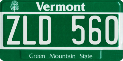 VT license plate ZLD560