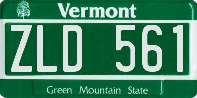 VT license plate ZLD561