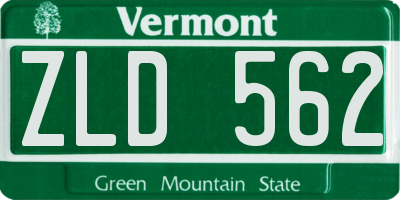 VT license plate ZLD562