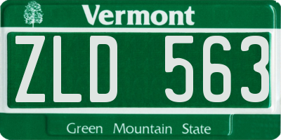 VT license plate ZLD563