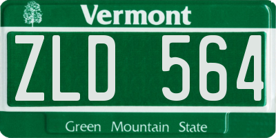 VT license plate ZLD564