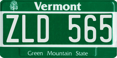 VT license plate ZLD565
