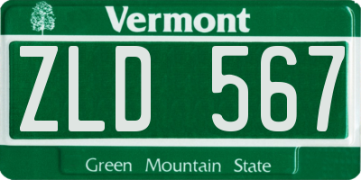 VT license plate ZLD567