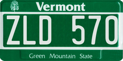 VT license plate ZLD570
