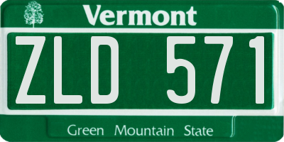 VT license plate ZLD571