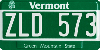 VT license plate ZLD573