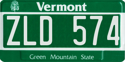 VT license plate ZLD574
