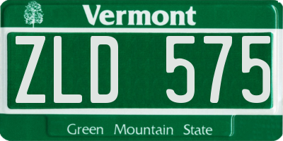 VT license plate ZLD575