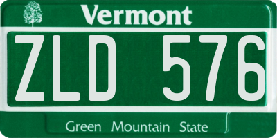 VT license plate ZLD576