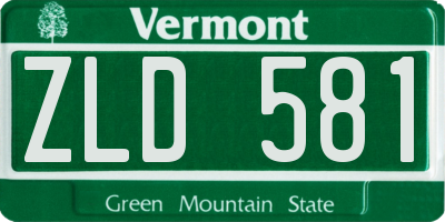 VT license plate ZLD581